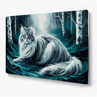 Chats, forêt norvégienne, chat, art mural gris en métal