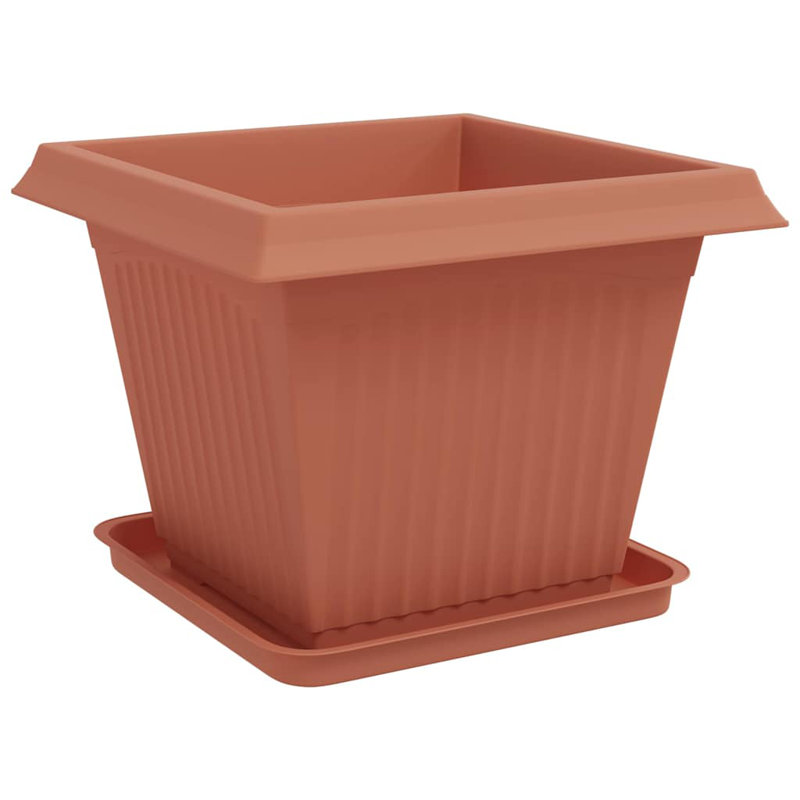 Planter, 33.5cm H x 43cm W x 43cm D, Brick Red, 24