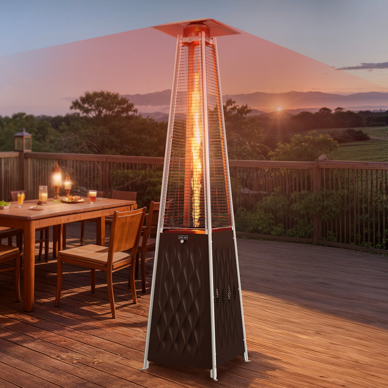 EAST OAK 48,000 BTU Pyramid Propane Patio Heater, Brown