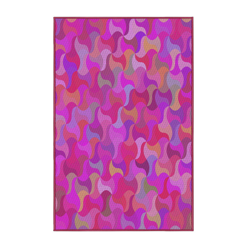 Tapis rose tissé à la machine, Tapis de couloir 2 pi x 5 pi