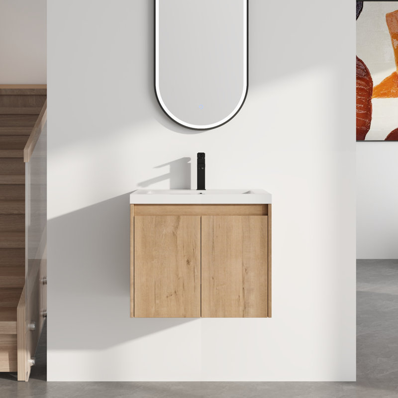  Ensemble de meuble-lavabo simple 24 po avec plateau en résine Bellmead