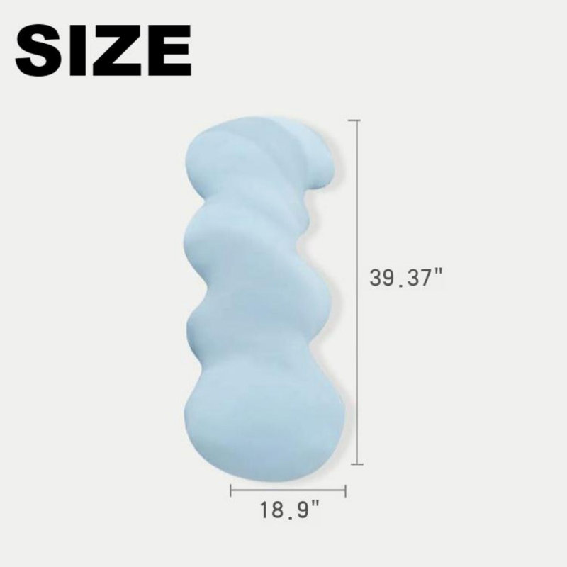 Long High Elastic Pillow with Pillowcase, Suitable for Adults and Children, Blue