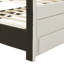 Lit plateforme simple avec panneau rembourré, lit gigogne et 3 tiroirs, tissu beige