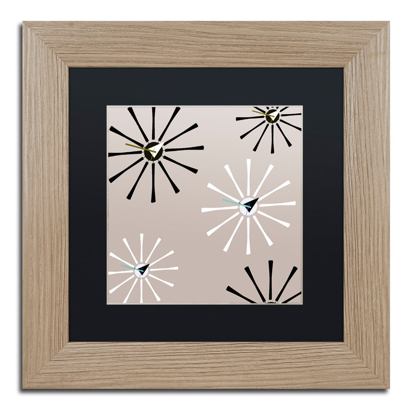 «Fifties Patterns IV» par Color Bakery, impression encadrée, H 11 po x l 14 po x P 0,5 po, Noir, Toile avec cadre en bouleau