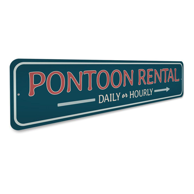 Enseigne ponton en aluminium, H 4 po x l 18 po x P 0,04 po