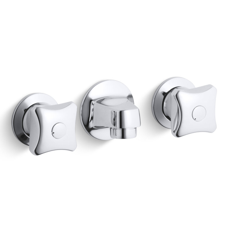 Robinet de lavabo de salle de bain à dossier rétractable avec bonde et poignées standard Triton