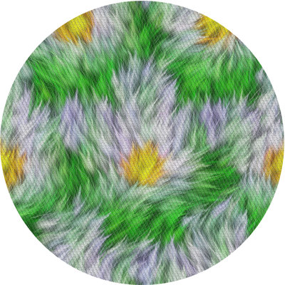 Tapis floral vert / jaune