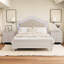 Modern   Wood Bed With Hidden LED Light Upholstered Curved Headboard-109625467
