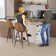 Moulton 360° Swivel Bar Height Stools Solid Back Bar Chairs with Backrest, Footrest for Kicthen/Bar