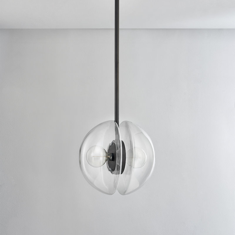 KERT 2 LIGHT PENDANT, Black Brass, 23.75" H x 17" W x 17" D