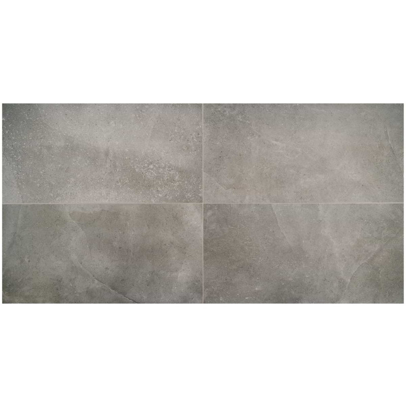 New Rock Tortora 24X48 Matte Porcelain Tile, Fossil Dark Gray