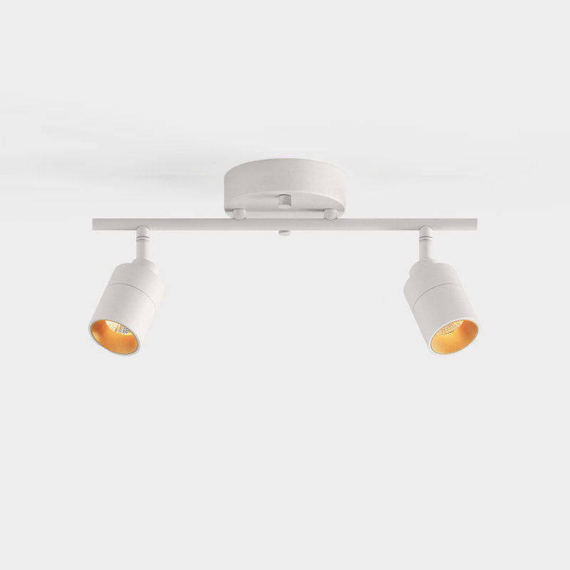 Shura 2-Light Integrated LED Track Light with Rotatable Heads, 1 ft. Fixed Track Lighting Kit, 3000k, White