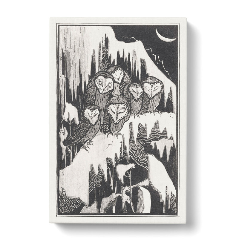 Six Barn Owls by Theo Van Hoytema - Wrapped Canvas, 50cm H x 35cm W x 3cm D