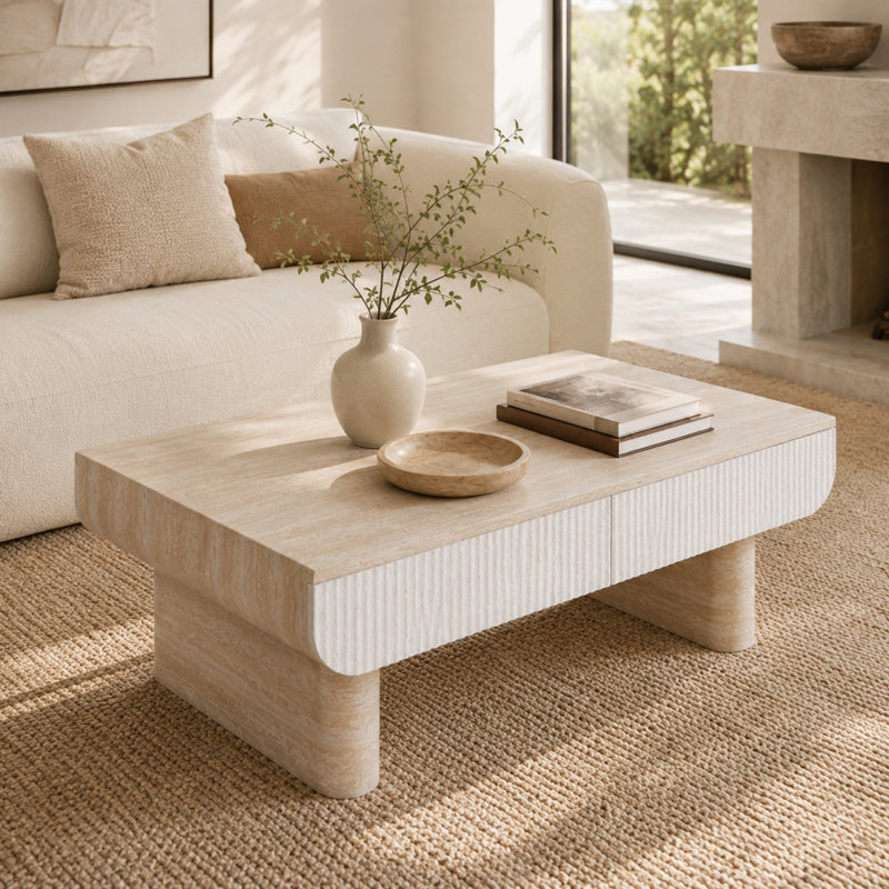 Table basse Caston, Beige