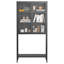 Armoire de rangement en métal de 59 po de hauteur avec portes en verre et tablettes réglables - Bibliothèque moderne pour la maison, le bureau ou le garde-manger-616092846