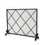Single Panel Iron Fireplace Screen - Modern Stylish Diamond, 40.68"W X 9.16"D 31.44"H, Black Panel, Elegant Pattern 41.5" 8.9" 32.1",