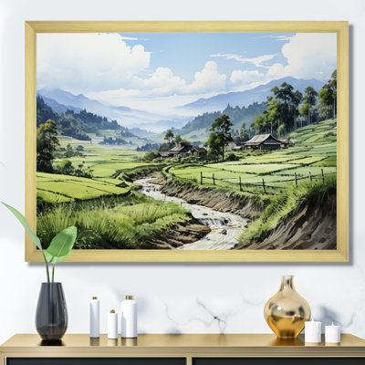 Campagne vietnamienne verte sur toile