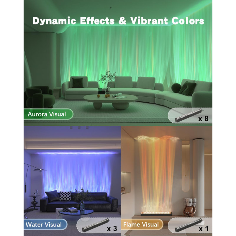 Dynamic Ocean Wave Light - Flowing Water & Aurora Visuals with RGB Colours & Light Effects