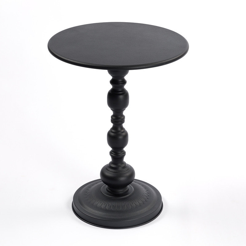 Table d'appoint, canapé et table de chevet vintage rétro en métal pour petits espaces, Noir mat, 1