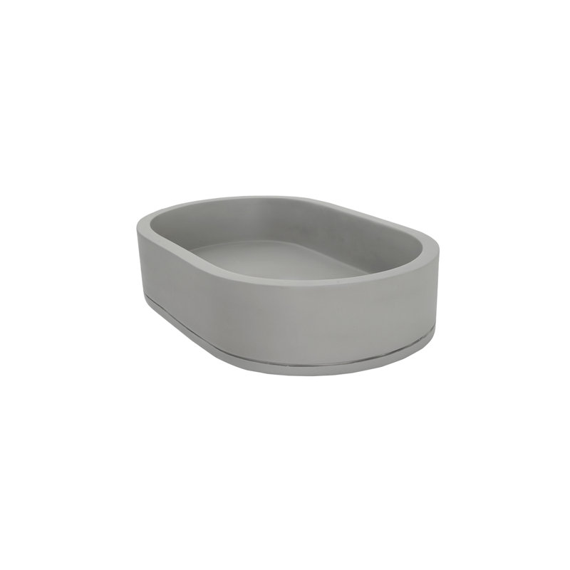 Barclay Uri 22.75'' Concrete Oval Bathroom Sink, Light Gray