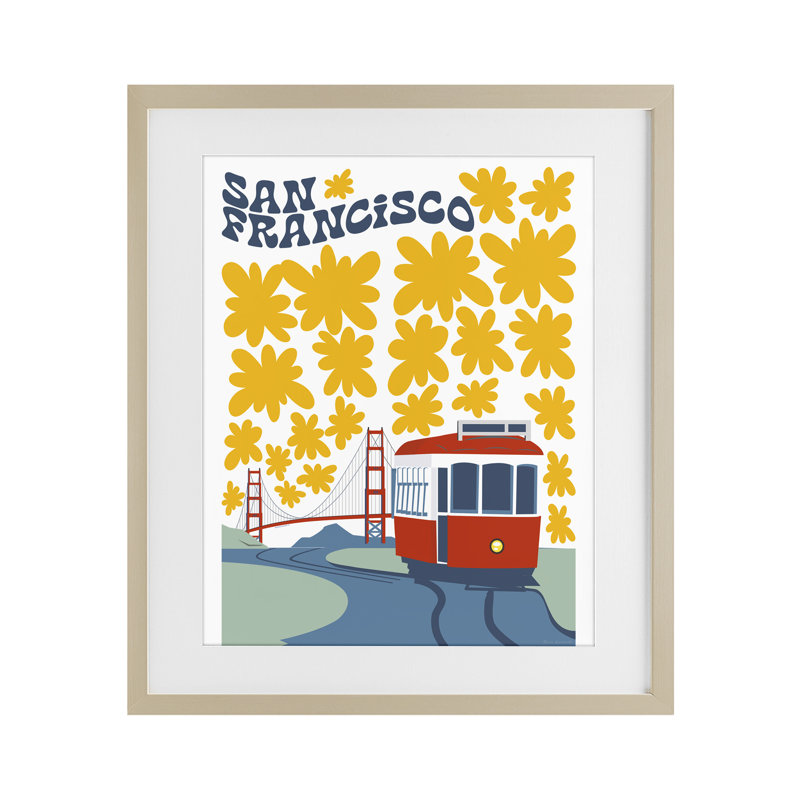 San Francisco, H 21 po x l 17 po, Cadre de récolte en pin