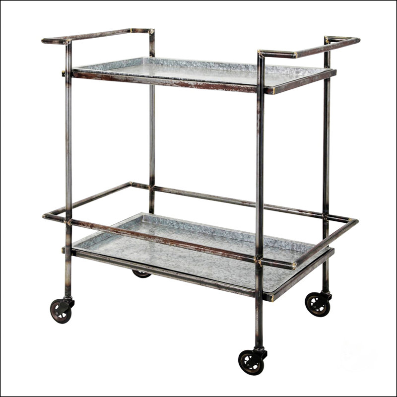 Galvanized Metal Bar Cart
