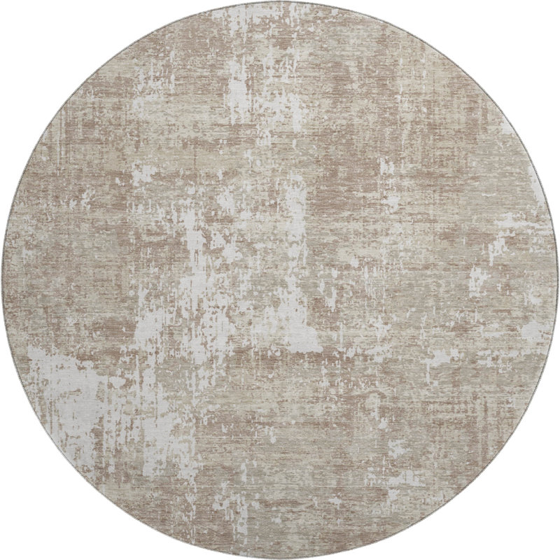 Tapis abstrait lavable à la machine de qualité supérieure Mayfield AMF1008, Rond 8 pi
