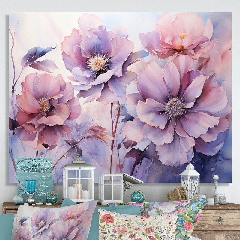 «Purple Tranquil Petals I» sur toile, H 30 po x l 40 po x P 1,5 po, Toile tendue