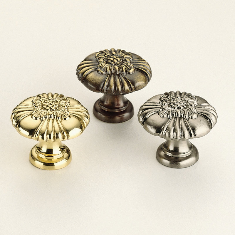 Ornate Mushroom Knob, 1.13" H x 1.13" W x 1" D, Shaded Bronze