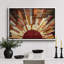 «Western Wood Effect Landscape Brown Sun Rays», impression rustique sur toile encadrée-119598451-93389054-93389053