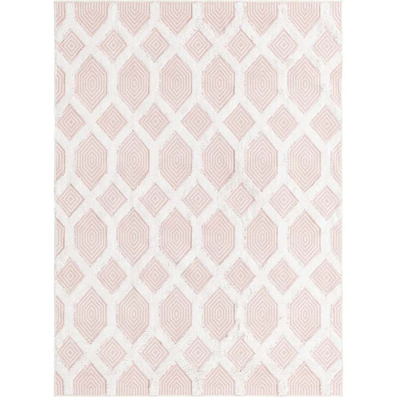 Jordalier Cotton Geometric Indoor Rug, Rectangle 4'5" x 6'