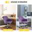 Fauteuil ergonomique ajustable en velours 25,47 po Profondeur du produit,