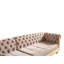 Canapé modulaire or capitonné avec revêtement en bois-658355942