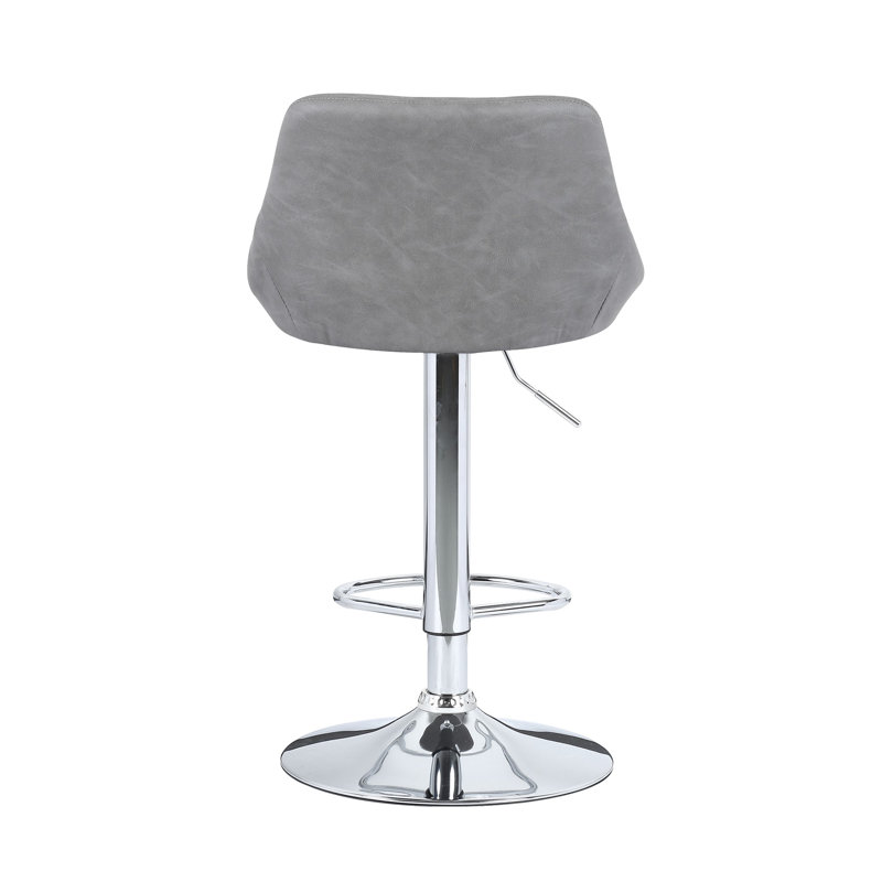 Tabouret de bar rotatif à hauteur ajustable Lillian, Gris clair
