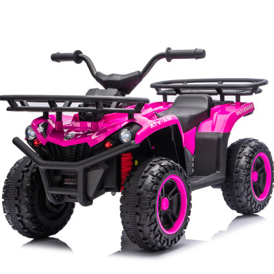 24V 80W * 2 enfants électroniques sur véhicule tout-terrain avec véhicule tout-terrain, pneus antidérapants, barres de sécurité, supports de rangement avant et arrière, affichage électrique, phares à DEL et Bluetooth, système haute puissance pour enfants, âge recommandé: 3 à 5 ans