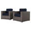 Of 2 Grey Chairs - Washable Cushions, Aluminum Frame 2 Chairs, Grey To Wear, Cushion