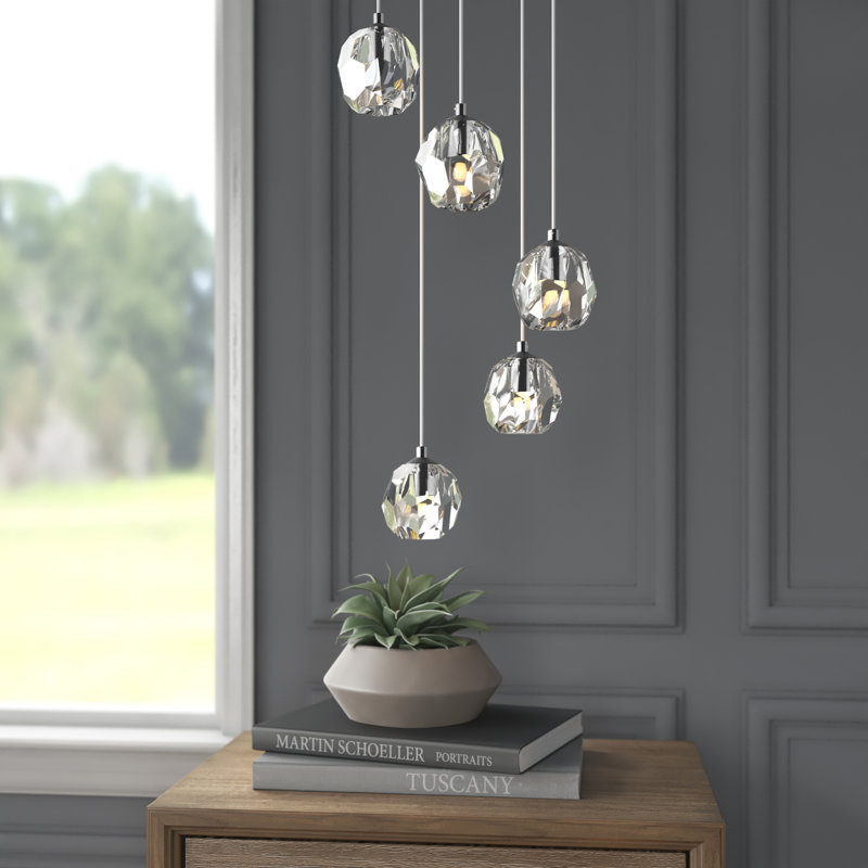 Luminaire suspendu Swampscott, Chrome, 18 lumières, H 146 po x l 15 po x P 3,7 po