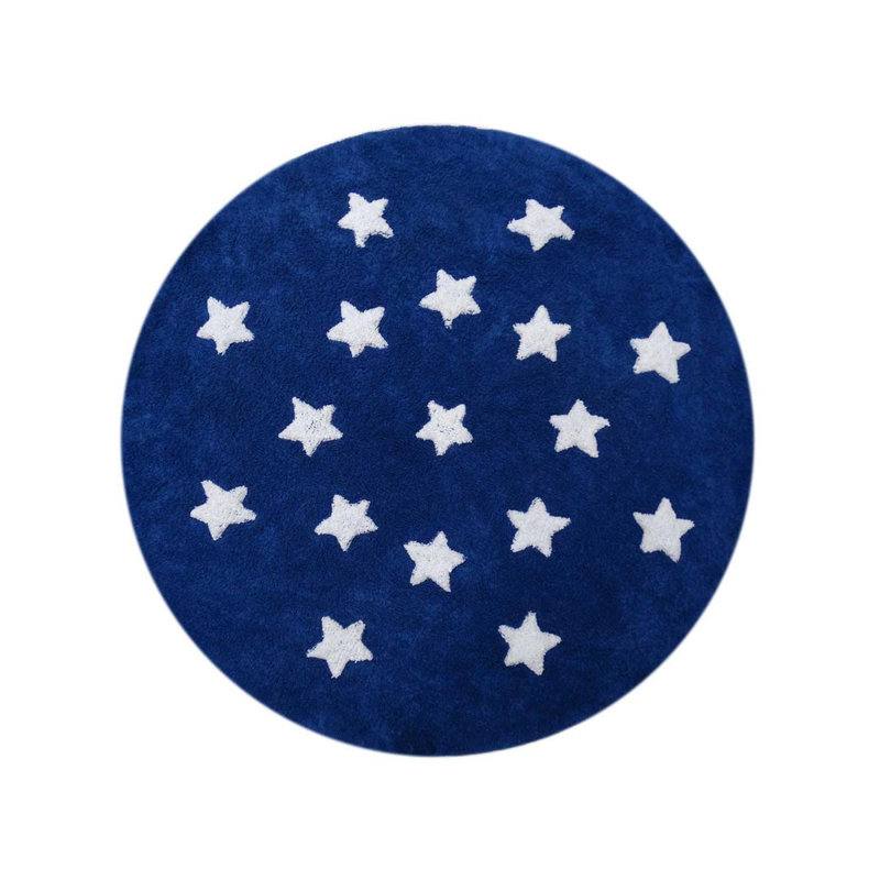 Crown Handwoven Cotton Blue Rug