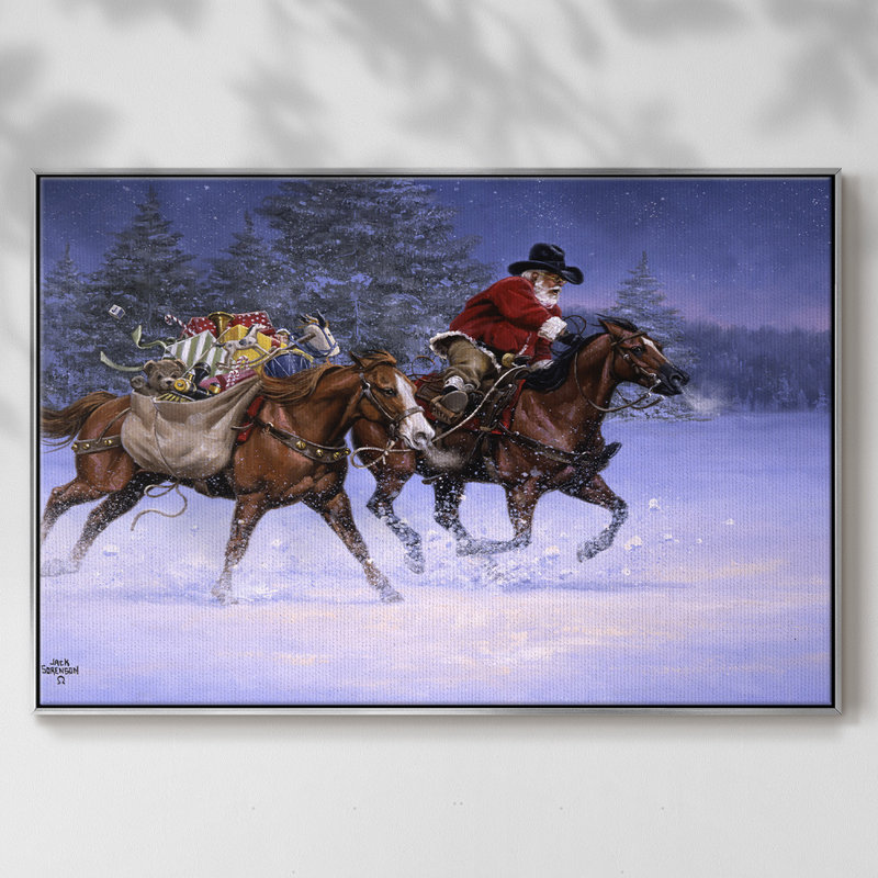 Christmas Rush, reproduction d'art sur toile, H 17 po x l 25 po x P 2 po, Argent