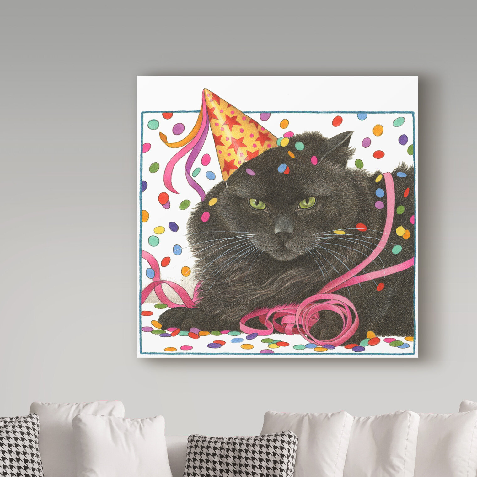 Black Cat in Garden Canvas Print for Sale by aww-to-z