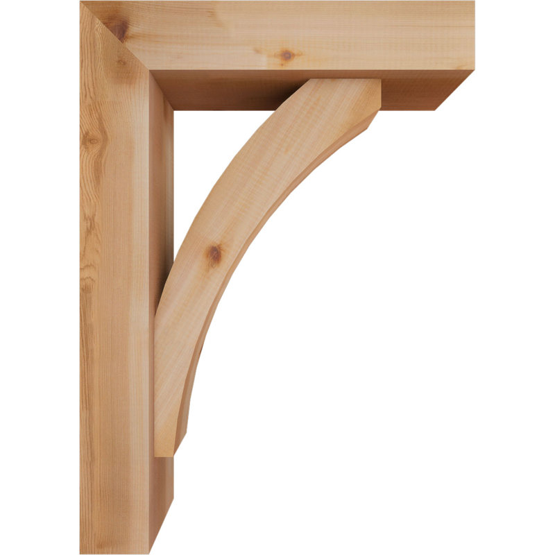 Thorton Block Bracket with Offset Brace, 28 x 20, 5 1/2"W Western Red Cedar (Smooth)