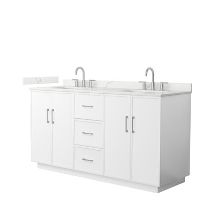 Elan TK 66" Freestanding Double Bathroom Vanity with Quartz Top
