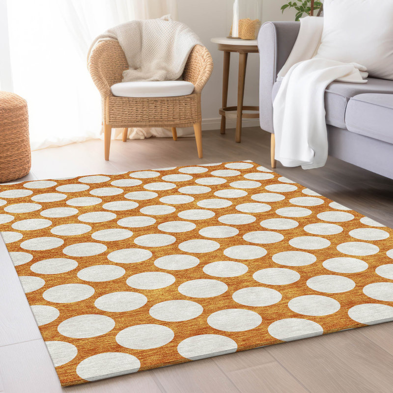 Tapis orange de qualité supérieure lavable à la machine, Rectangle 9 pi x 12 pi