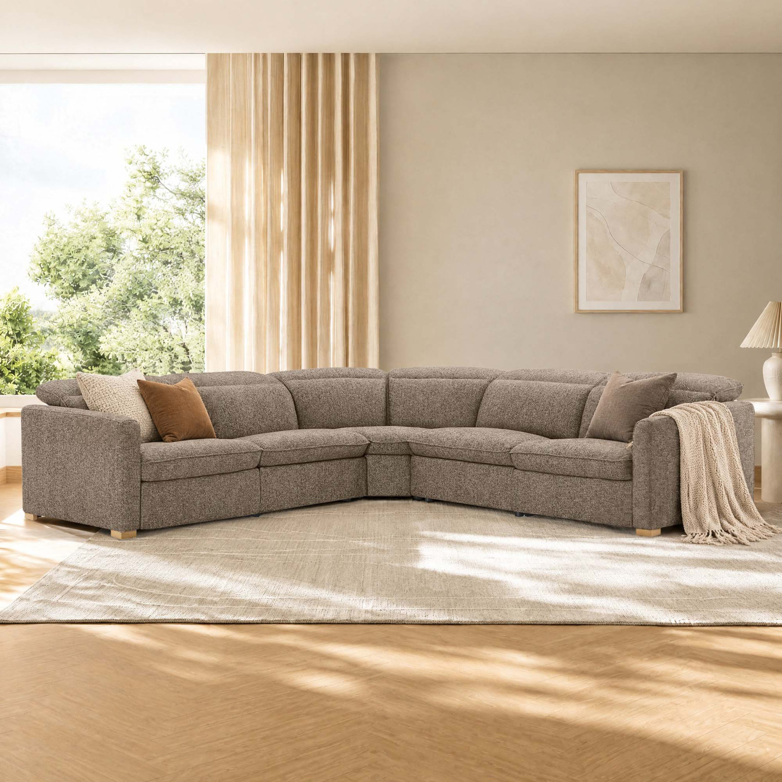 Becki Owens for Joss & Main Modular Sectional, Ojai Earth Performance Textured Weave