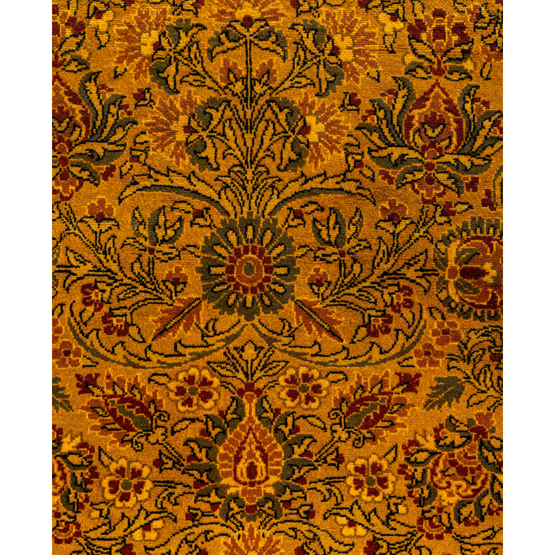 Overdyed Hand-Knotted Wool Modern-Contemporary Gold Area Rug 3' 2" x 5' 1"