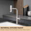 Robinet d'évier de cuisine, robinets de cuisine en nickel brossé avec douchette extractible, robinet de bar à un trou-125772464