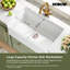 Évier de cuisine à tablier de ferme simple en argile réfractaire blanche 33 po avec planche à découper, grille inférieure et crépine