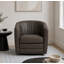 Fauteuil pivotant en cuir véritable de 45,7 cm de large avec dossier à coutures en canal-1715878222