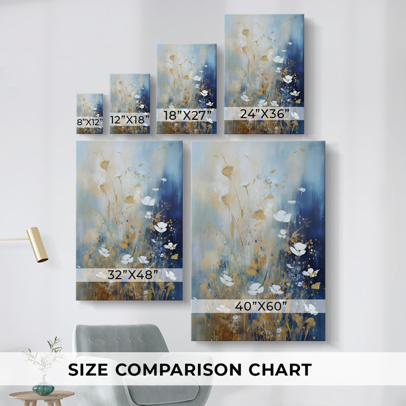 Floral Study Series XC - Ensemble de 3 toiles tendues avec châssis - Prêt à être accroché, H 27 po x l 18 po