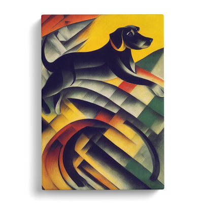 Jumping Dog Abstract - Wrapped Canvas Print